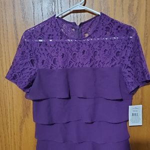 Alex Evenings Gown, Medium, Plum Color